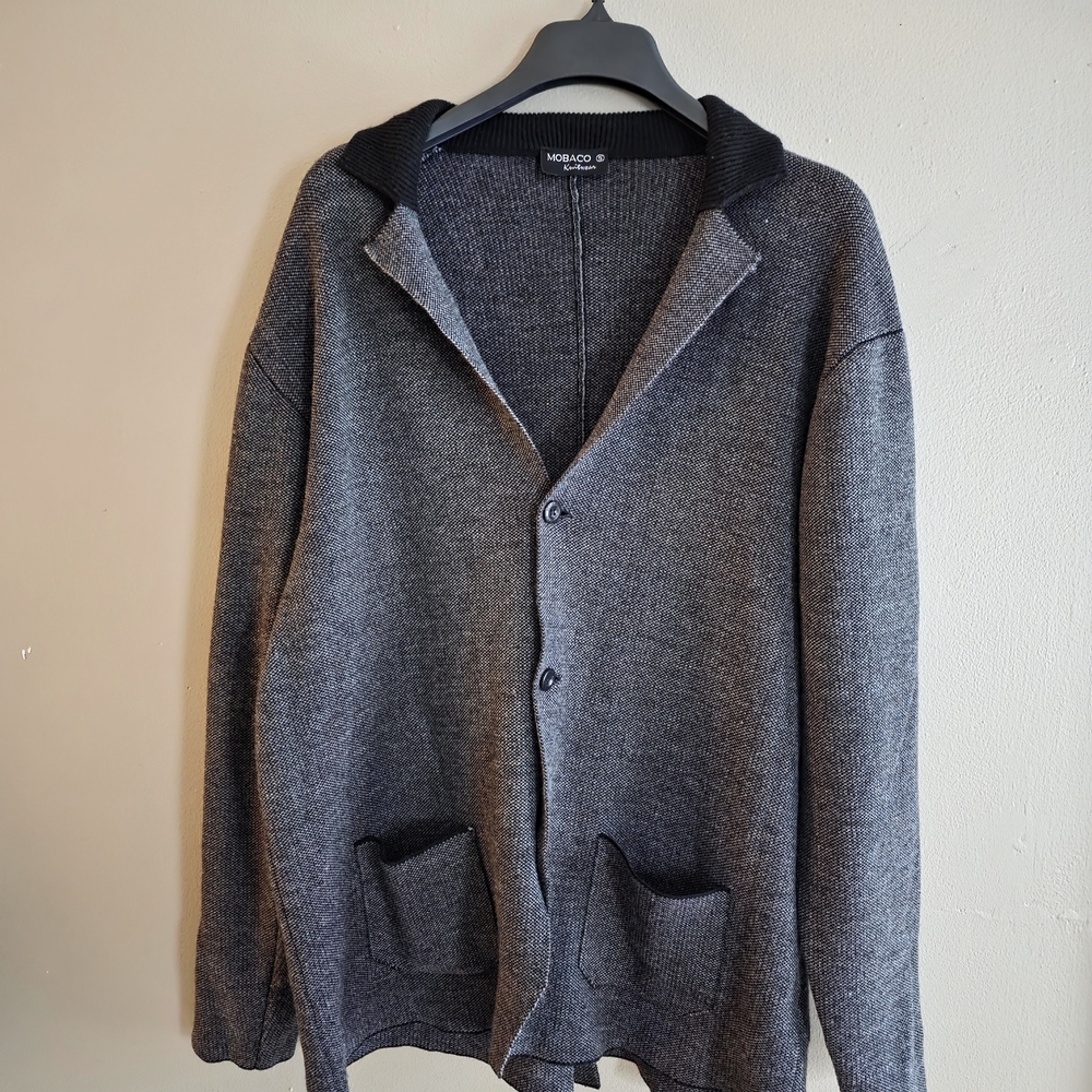 Men's Gray Cardigan Sweater